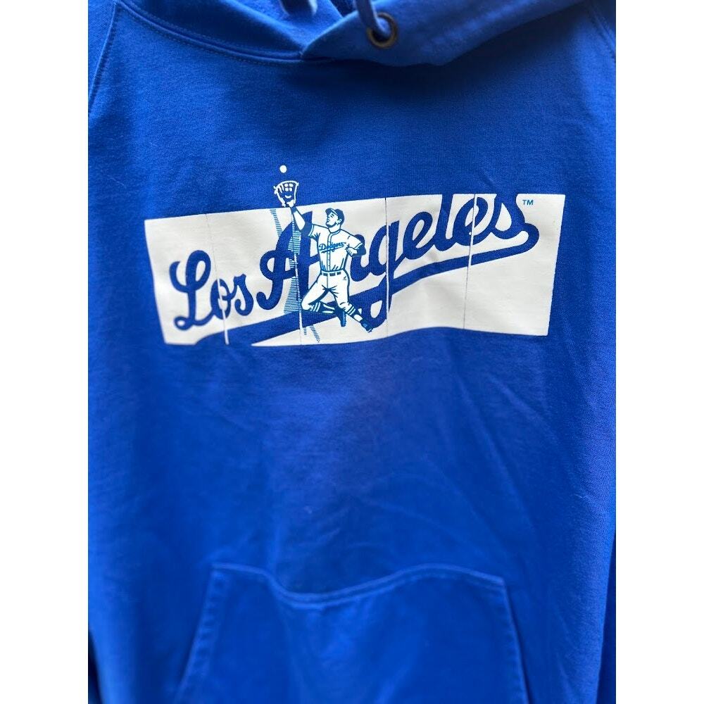 Los Angeles Dodgers Unisex Men's Hoodie M Blue Scroll Logo
